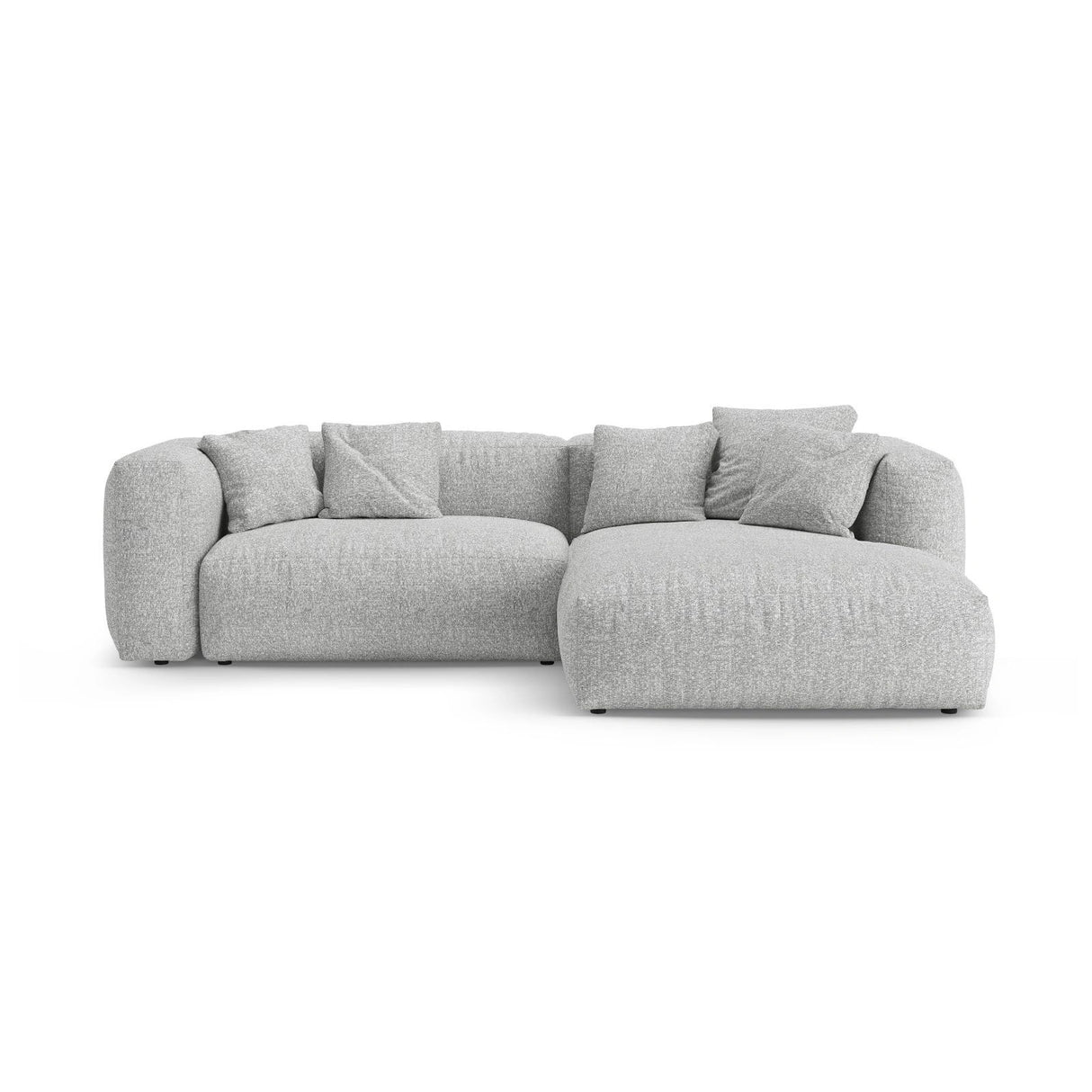 Martina 4-Sitzer Ecksofa mit Schlaffunktion, Rechte Seite, aus Boucle in Silber (Monet Silver), 280x170 cm von Micadoni – Bild 1