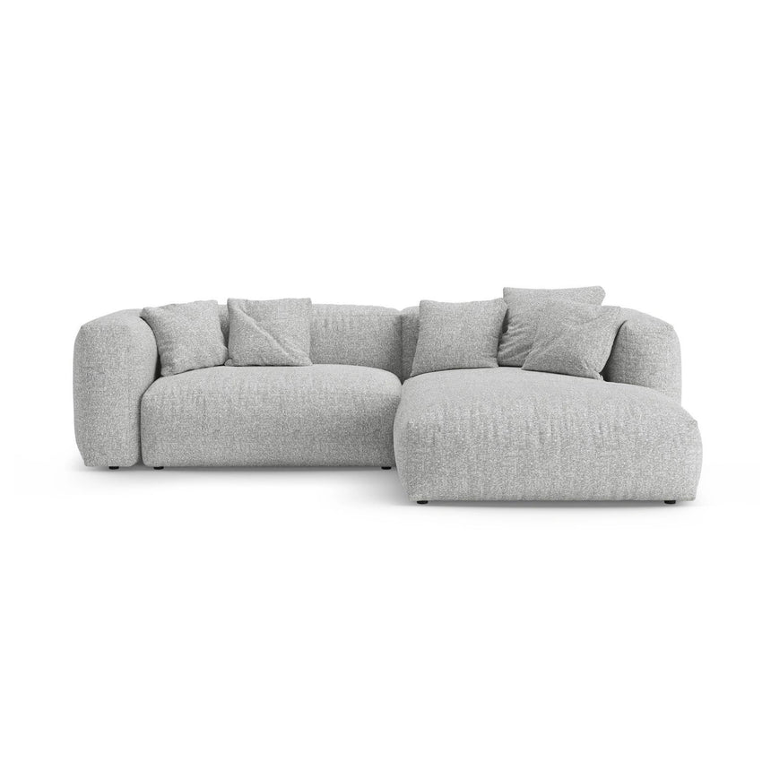 Martina 4-Sitzer Ecksofa mit Schlaffunktion, Rechte Seite, aus Boucle in Silber (Monet Silver), 280x170 cm von Micadoni – Bild 1