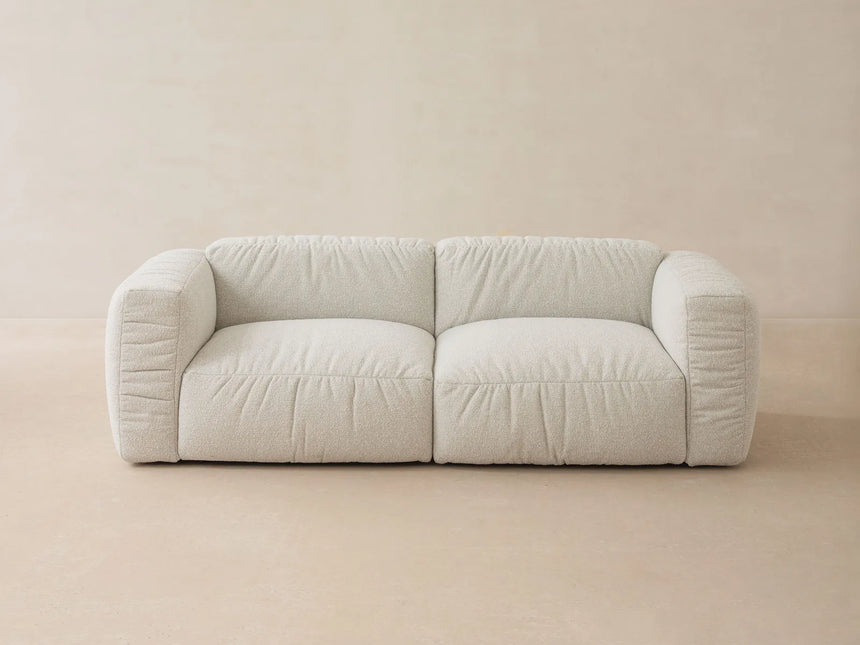 Martina 4-Sitzer Ecksofa mit Schlaffunktion, Rechte Seite, aus Boucle in Silber (Monet Silver), 280x170 cm von Micadoni – Bild 5