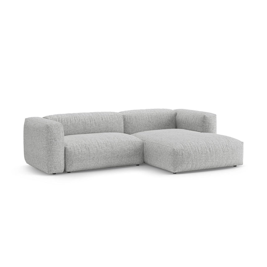 Martina 4-Sitzer Ecksofa mit Schlaffunktion, Rechte Seite, aus Boucle in Silber (Monet Silver), 280x170 cm von Micadoni – Bild 6