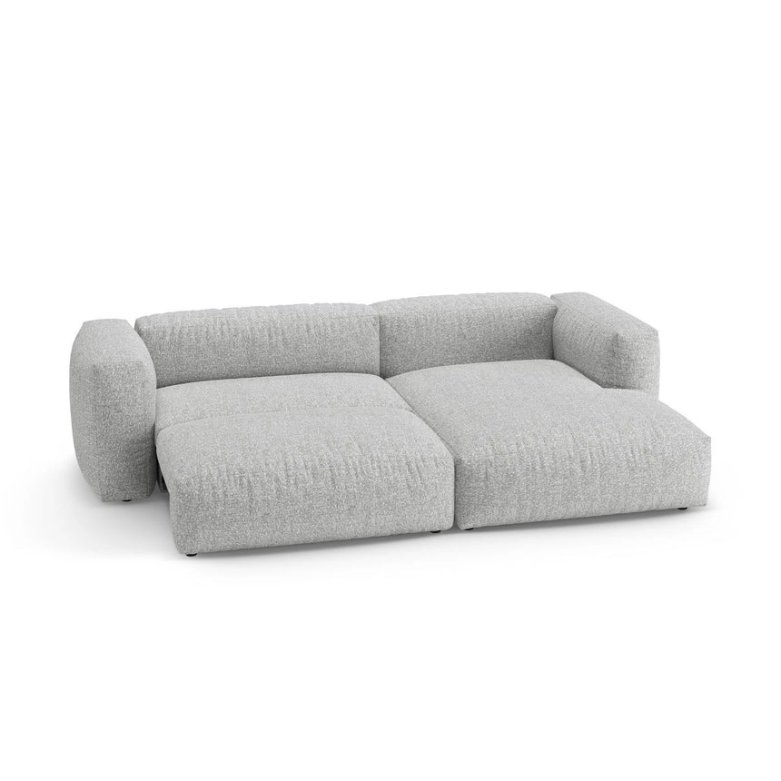 Martina 4-Sitzer Ecksofa mit Schlaffunktion, Rechte Seite, aus Boucle in Silber (Monet Silver), 280x170 cm von Micadoni – Bild 7
