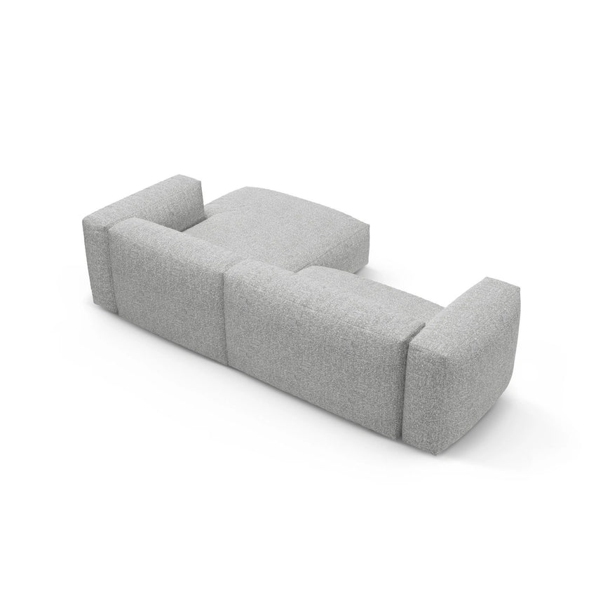 Martina 4-Sitzer Ecksofa mit Schlaffunktion, Rechte Seite, aus Boucle in Silber (Monet Silver), 280x170 cm von Micadoni – Bild 9