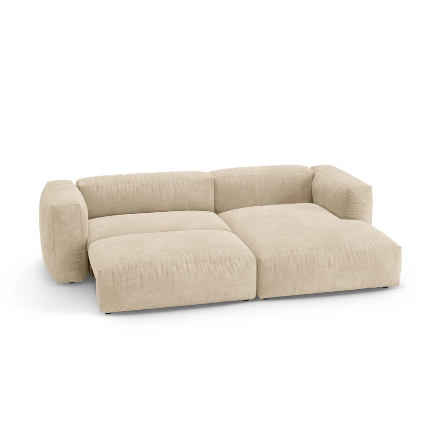 Martina 4-Sitzer Ecksofa mit Schlaffunktion, Rechte Seite, aus Samt, Boucle oder Strukturstoff, 280x170 cm von Micadoni – Bild 7