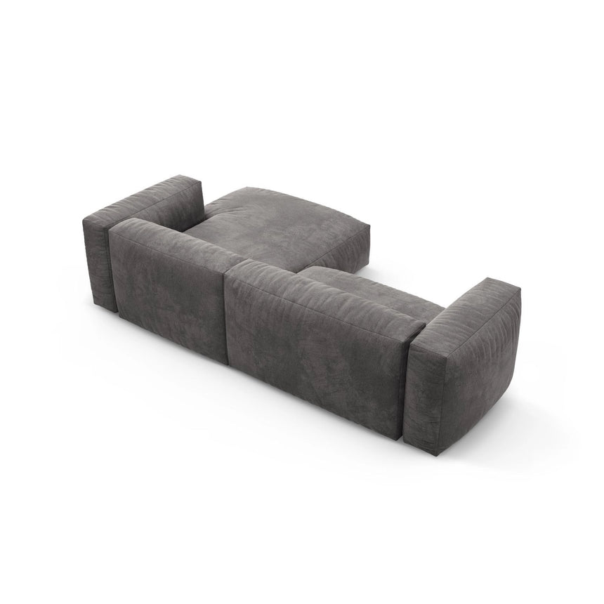 Martina 4-Sitzer Ecksofa mit Schlaffunktion, Rechte Seite, aus Samt in Grau (Vogue 15), 280x170 cm von Micadoni – Bild 9