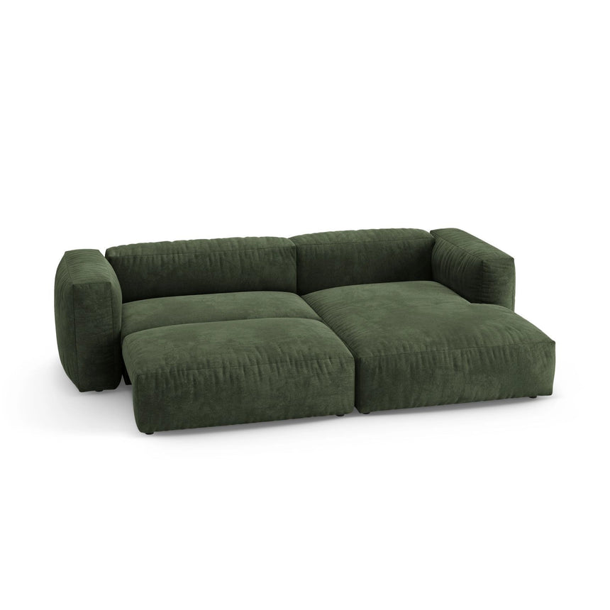 Martina 4-Sitzer Ecksofa mit Schlaffunktion, Rechte Seite, aus Samt in Grün (Vogue 11), 280x170 cm von Micadoni – Bild 7
