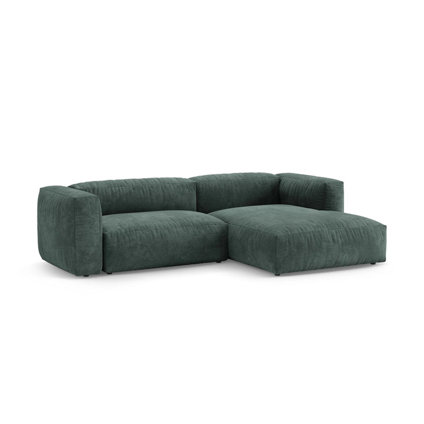 Martina 4-Sitzer Ecksofa mit Schlaffunktion, Rechte Seite, aus Samt in Petrol (Vogue 12), 280x170 cm von Micadoni – Bild 6