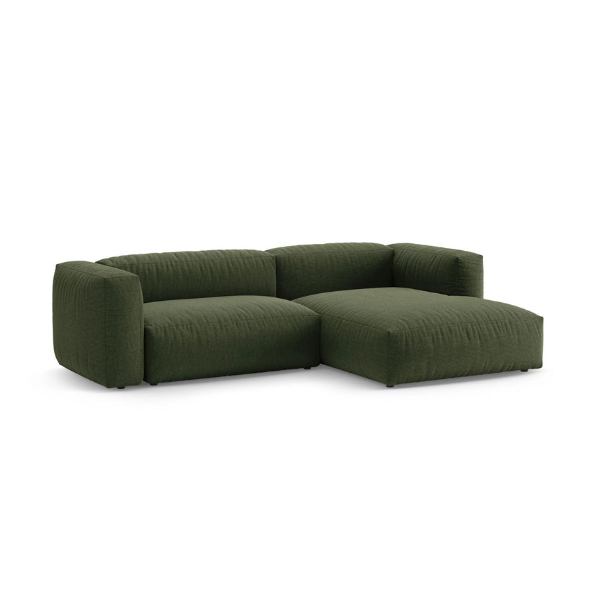 Martina 4-Sitzer Ecksofa mit Schlaffunktion, Rechte Seite, aus Strukturierter Stoff in Grün (Boston Forest), 280x170 cm von Micadoni – Bild 5