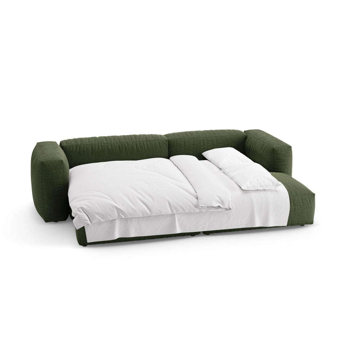 Martina 4-Sitzer Ecksofa mit Schlaffunktion, Rechte Seite, aus Strukturierter Stoff in Grün (Boston Forest), 280x170 cm von Micadoni – Bild 7