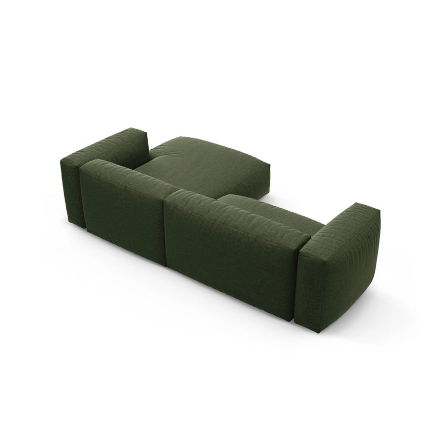 Martina 4-Sitzer Ecksofa mit Schlaffunktion, Rechte Seite, aus Strukturierter Stoff in Grün (Boston Forest), 280x170 cm von Micadoni – Bild 8