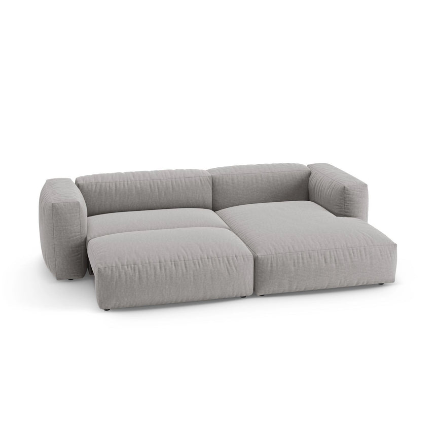 Martina 4-Sitzer Ecksofa mit Schlaffunktion, Rechte Seite, aus Strukturierter Stoff in Hellgrau (Boston Light Grey), 280x170 cm von Micadoni – Bild 6