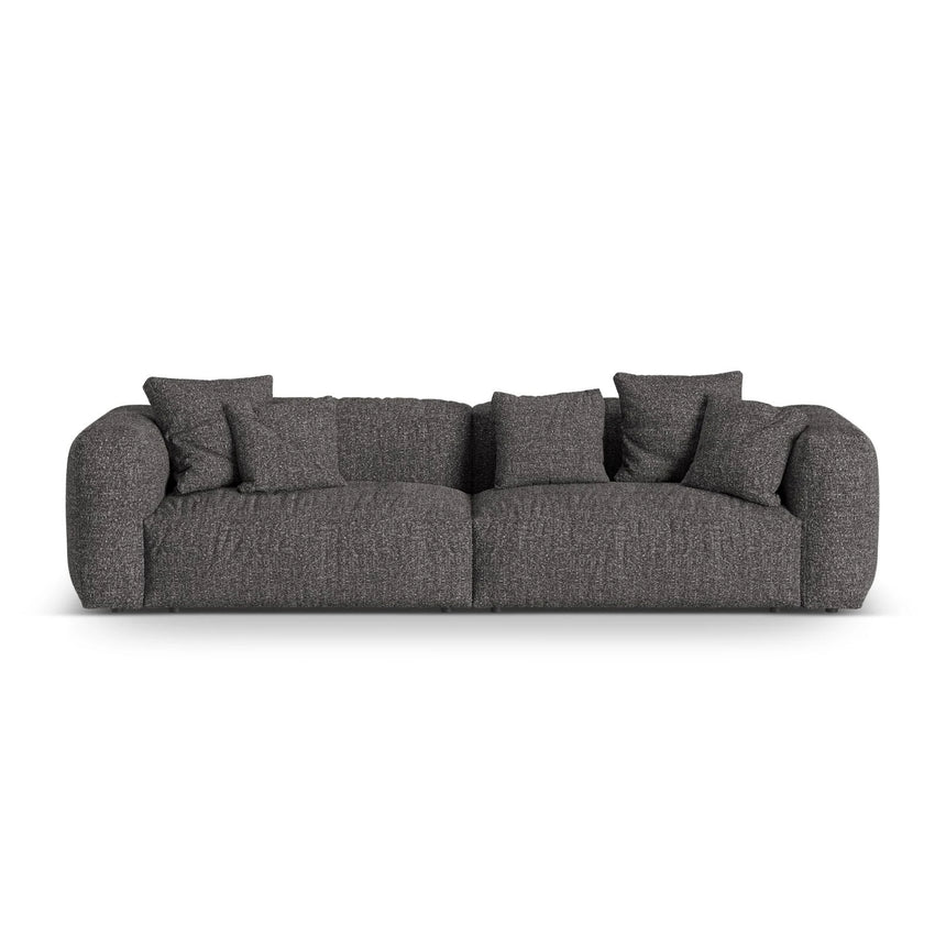 Martina 4-Sitzer Sofa, Sitztiefe 76 cm, aus Boucle in Anthrazit (Monet Anthracite), 320x106 cm von Micadoni – Bild 1