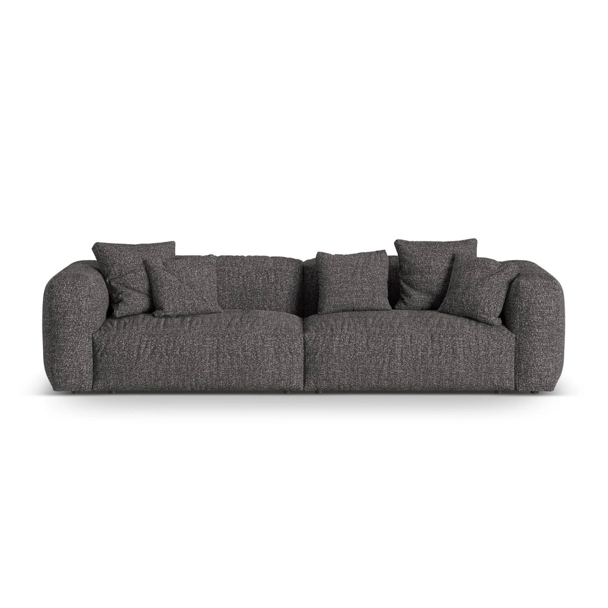 Martina 4-Sitzer Sofa, Sitztiefe 76 cm, aus Boucle in Anthrazit (Monet Anthracite), 320x106 cm von Micadoni – Bild 1