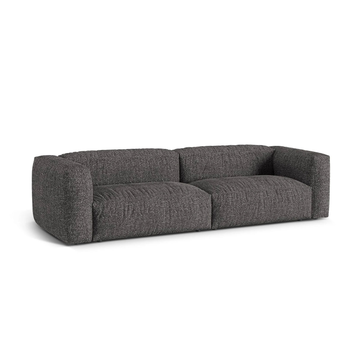 Martina 4-Sitzer Sofa, Sitztiefe 76 cm, aus Boucle in Anthrazit (Monet Anthracite), 320x106 cm von Micadoni – Bild 3