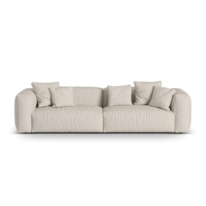 Martina 4-Sitzer Sofa, Sitztiefe 76 cm, aus Boucle in Beige (Monet Sand), 320x106 cm von Micadoni – Bild 1