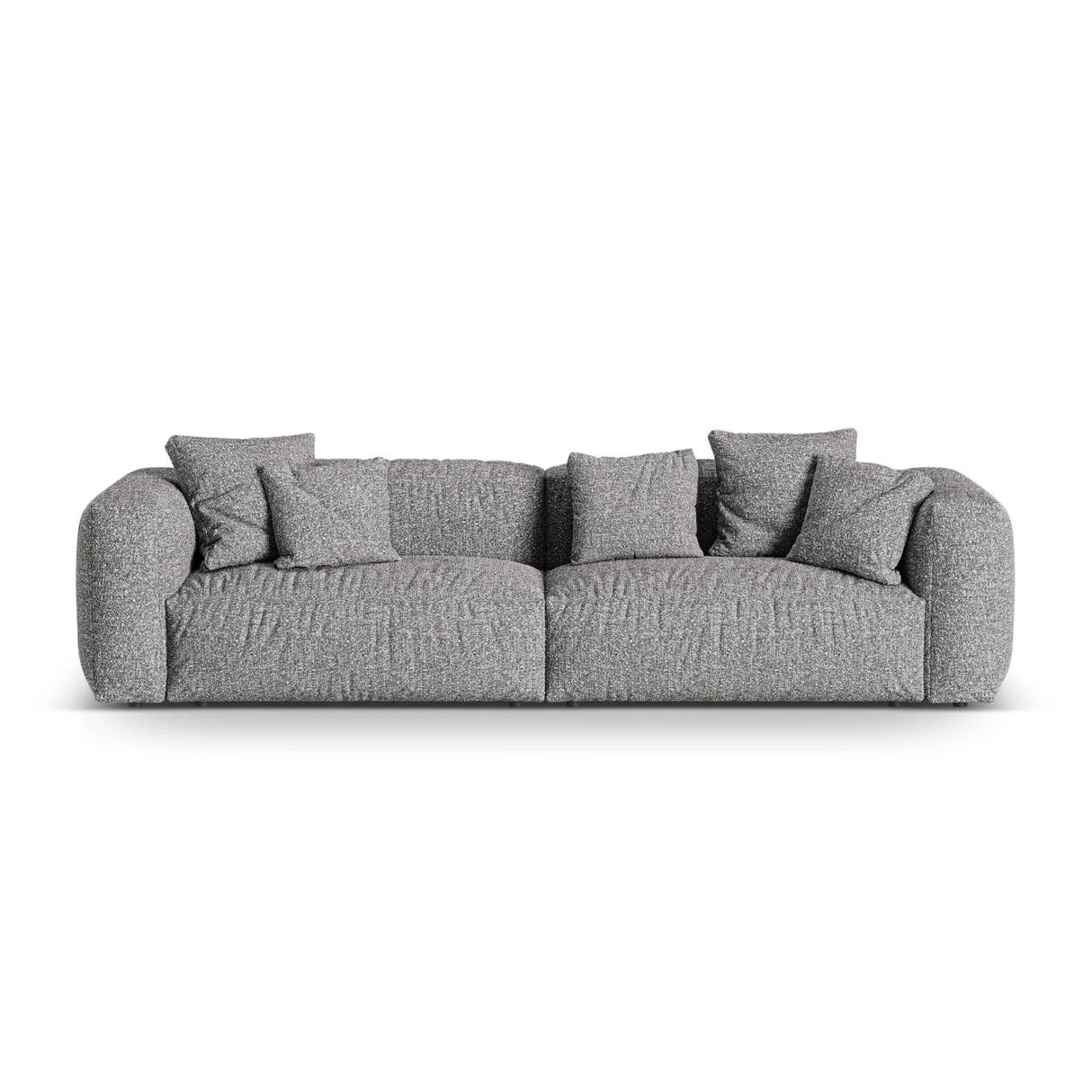 Martina 4-Sitzer Sofa, Sitztiefe 76 cm, aus Boucle in Graphit (Monet Graphite), 320x106 cm von Micadoni – Bild 1