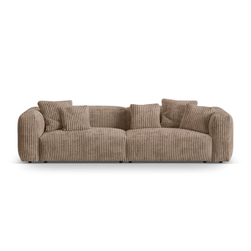 Martina 4-Sitzer Sofa, Sitztiefe 76 cm, aus Cord in Acorn (Tilia 17), 320x106 cm von Micadoni – Bild 1