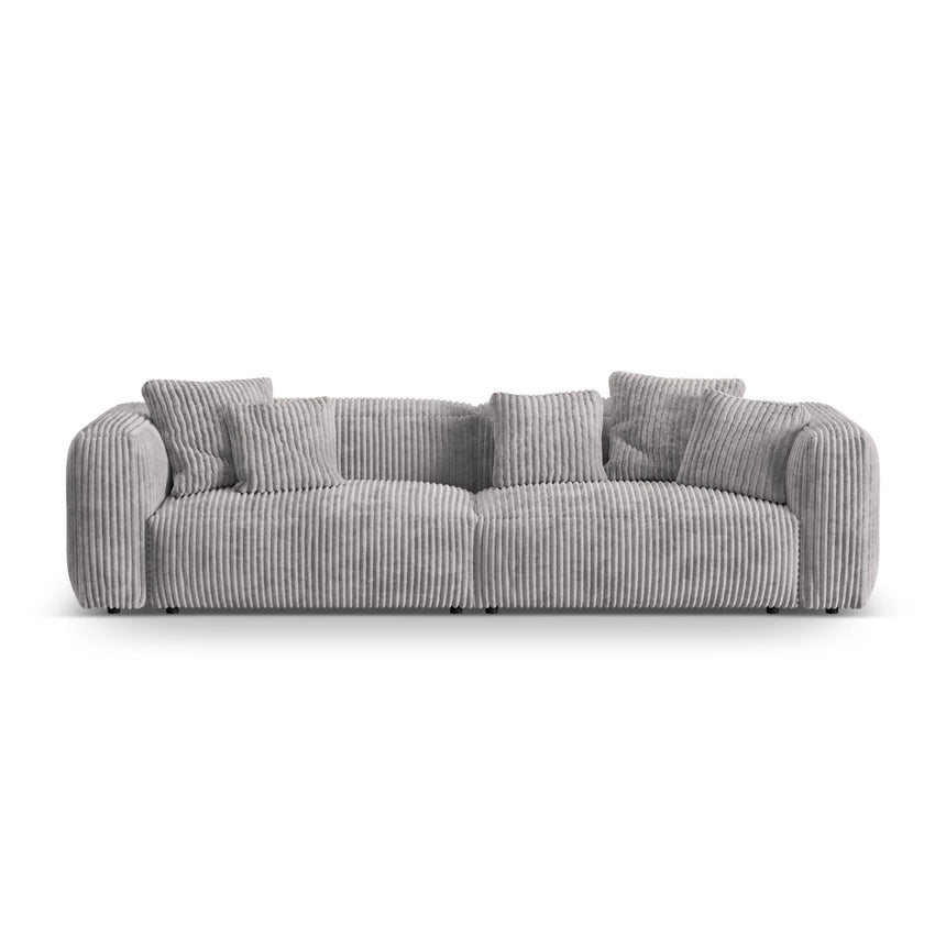 Martina 4-Sitzer Sofa, Sitztiefe 76 cm, aus Cord in Hellgrau (Tilia 86), 320x106 cm von Micadoni – Bild 1