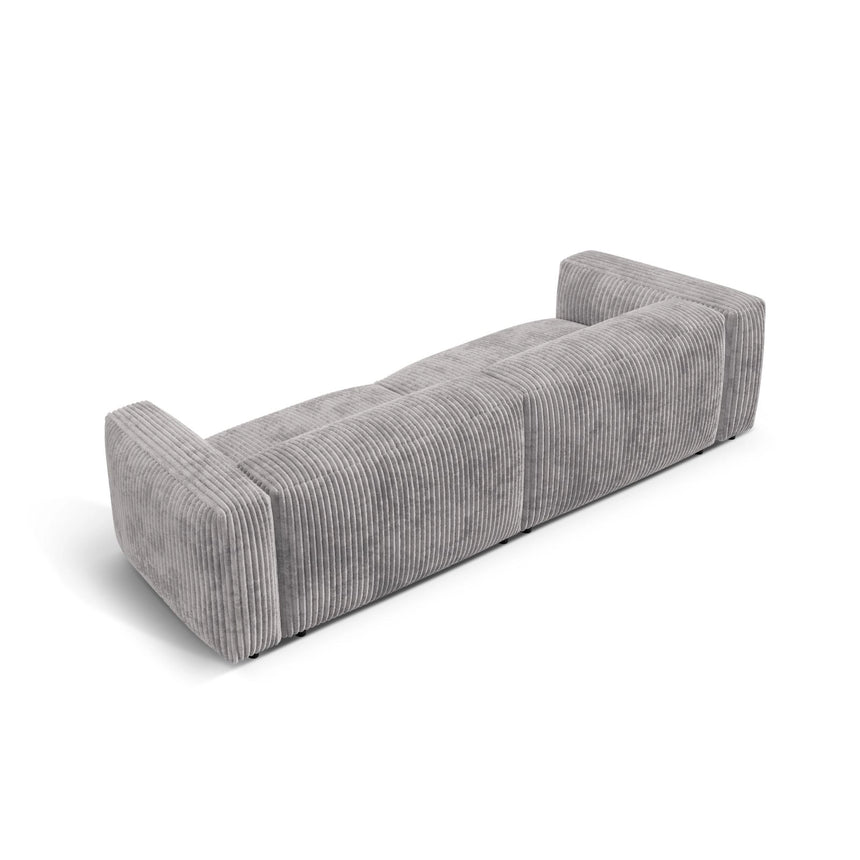 Martina 4-Sitzer Sofa, Sitztiefe 76 cm, aus Cord in Hellgrau (Tilia 86), 320x106 cm von Micadoni – Bild 4