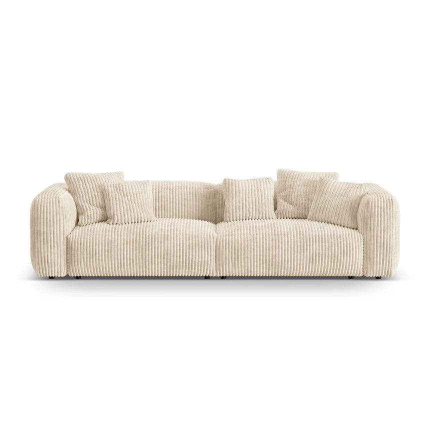 Martina 4-Sitzer Sofa, Sitztiefe 76 cm, aus Cord in Leichtes Beige (Tilia 03), 320x106 cm von Micadoni – Bild 1