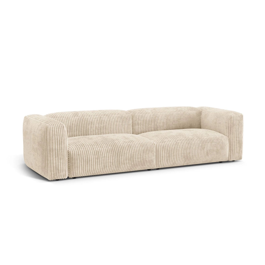 Martina 4-Sitzer Sofa, Sitztiefe 76 cm, aus Cord in Leichtes Beige (Tilia 03), 320x106 cm von Micadoni – Bild 3