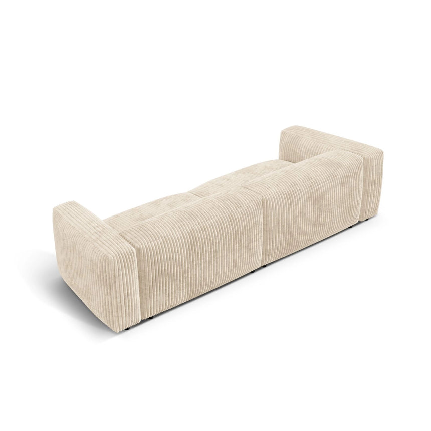 Martina 4-Sitzer Sofa, Sitztiefe 76 cm, aus Cord in Leichtes Beige (Tilia 03), 320x106 cm von Micadoni – Bild 4