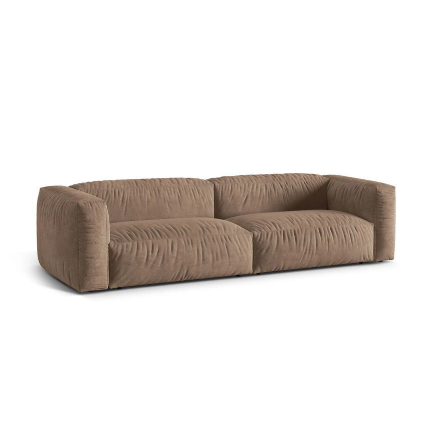 Martina 4-Sitzer Sofa, Sitztiefe 76 cm, aus Samt in Dunkelbeige (Vogue 3), 320x106 cm von Micadoni – Bild 3