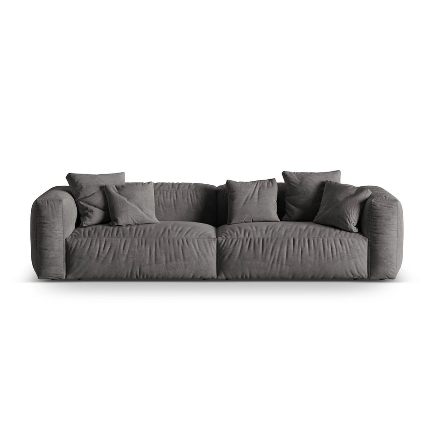 Martina 4-Sitzer Sofa, Sitztiefe 76 cm, aus Samt in Grau (Vogue 15), 320x106 cm von Micadoni – Bild 1