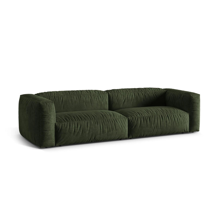 Martina 4-Sitzer Sofa, Sitztiefe 76 cm, aus Samt in Grün (Vogue 11), 320x106 cm von Micadoni – Bild 3
