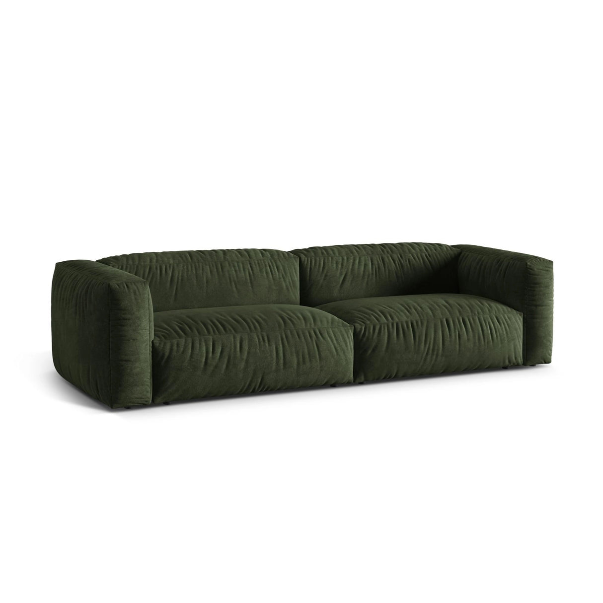 Martina 4-Sitzer Sofa, Sitztiefe 76 cm, aus Samt in Grün (Vogue 11), 320x106 cm von Micadoni – Bild 3