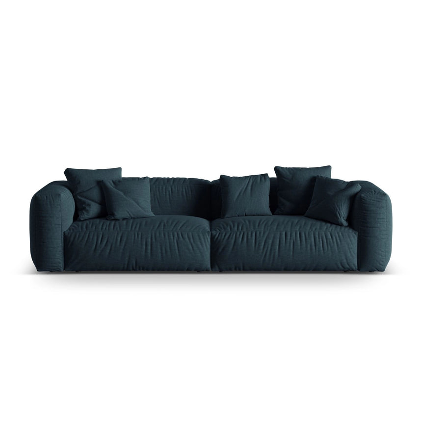 Martina 4-Sitzer Sofa, Sitztiefe 76 cm, aus Strukturierter Stoff in Blau Jeans (Boston Ocean), 320x106 cm von Micadoni – Bild 1
