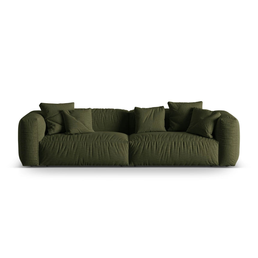 Martina 4-Sitzer Sofa, Sitztiefe 76 cm, aus Strukturierter Stoff in Grün (Boston Forest), 320x106 cm von Micadoni – Bild 1