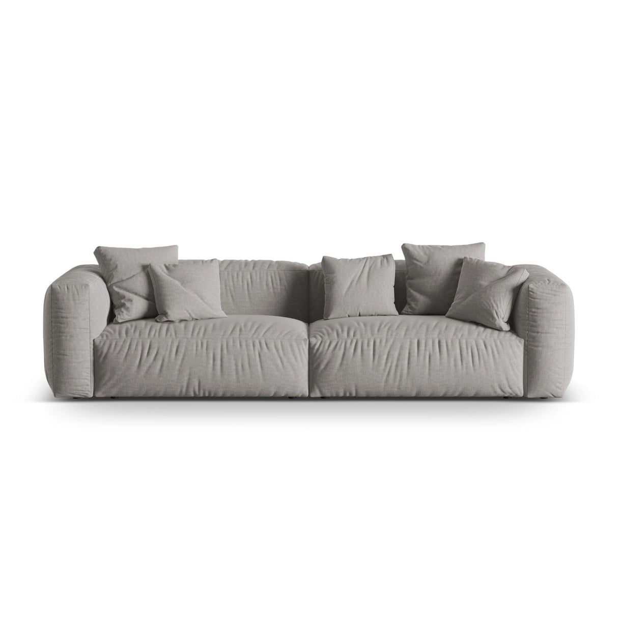 Martina 4-Sitzer Sofa, Sitztiefe 76 cm, aus Strukturierter Stoff in Hellgrau (Boston Light Grey), 320x106 cm von Micadoni – Bild 1