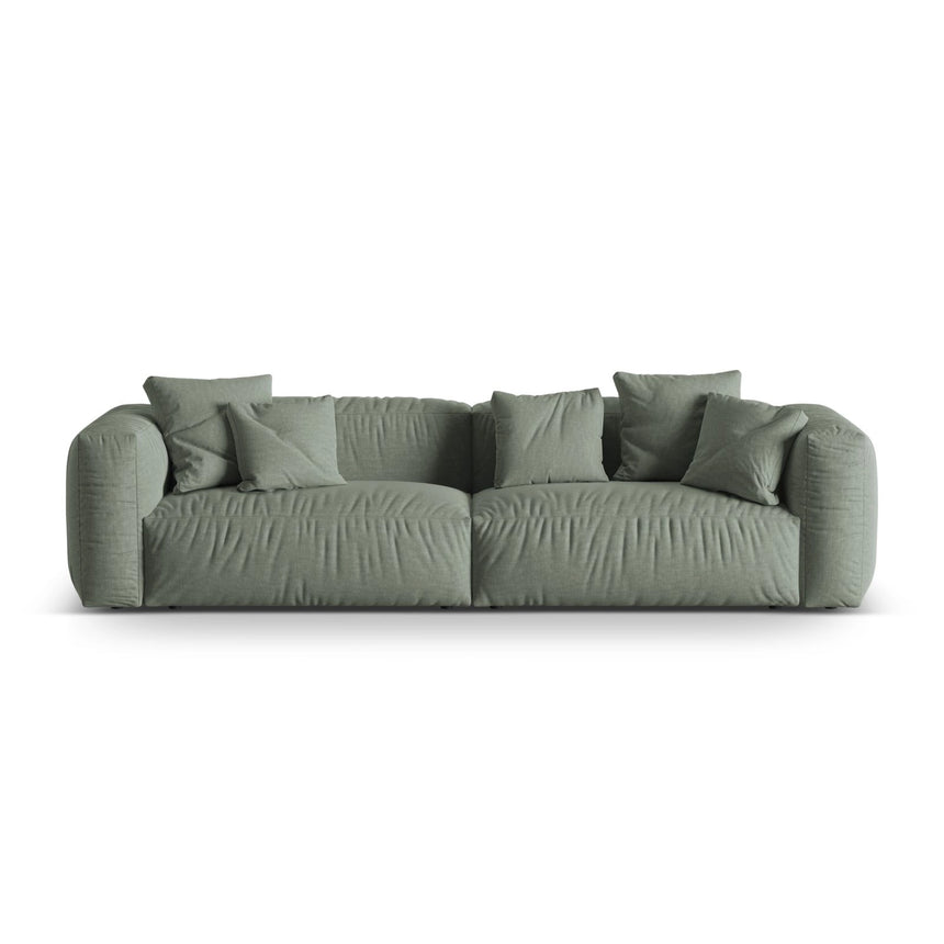 Martina 4-Sitzer Sofa, Sitztiefe 76 cm, aus Strukturierter Stoff in Moosgrün (Boston Water Green), 320x106 cm von Micadoni – Bild 1