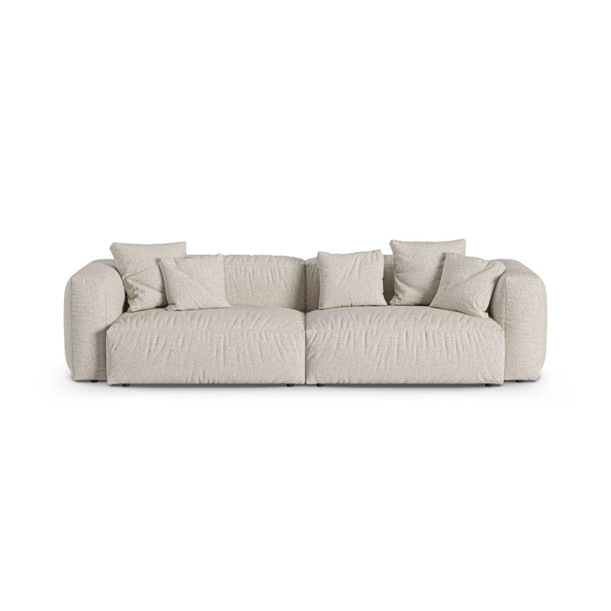 Martina 4-Sitzer Sofa, Sitztiefe 90 cm, aus Boucle in Beige (Monet Sand), 320x120 cm von Micadoni – Bild 1