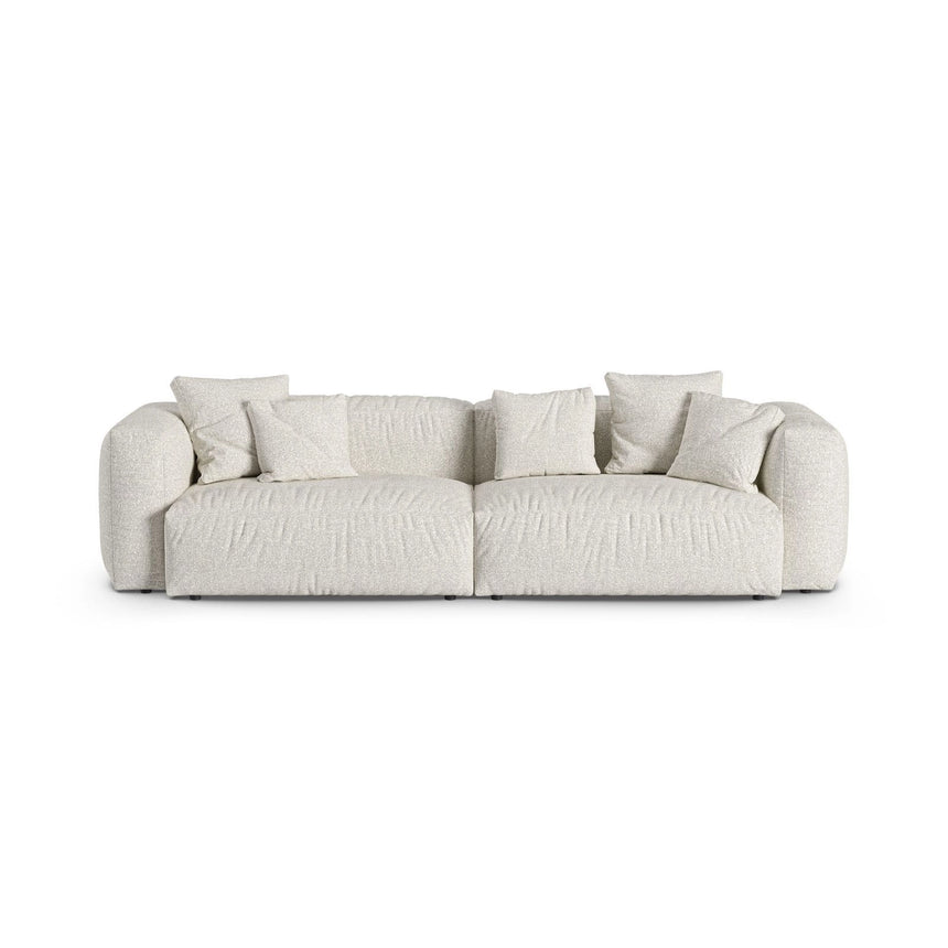 Martina 4-Sitzer Sofa, Sitztiefe 90 cm, aus Boucle in Grau Beige meliert (Monet Pearl), 320x120 cm von Micadoni – Bild 1