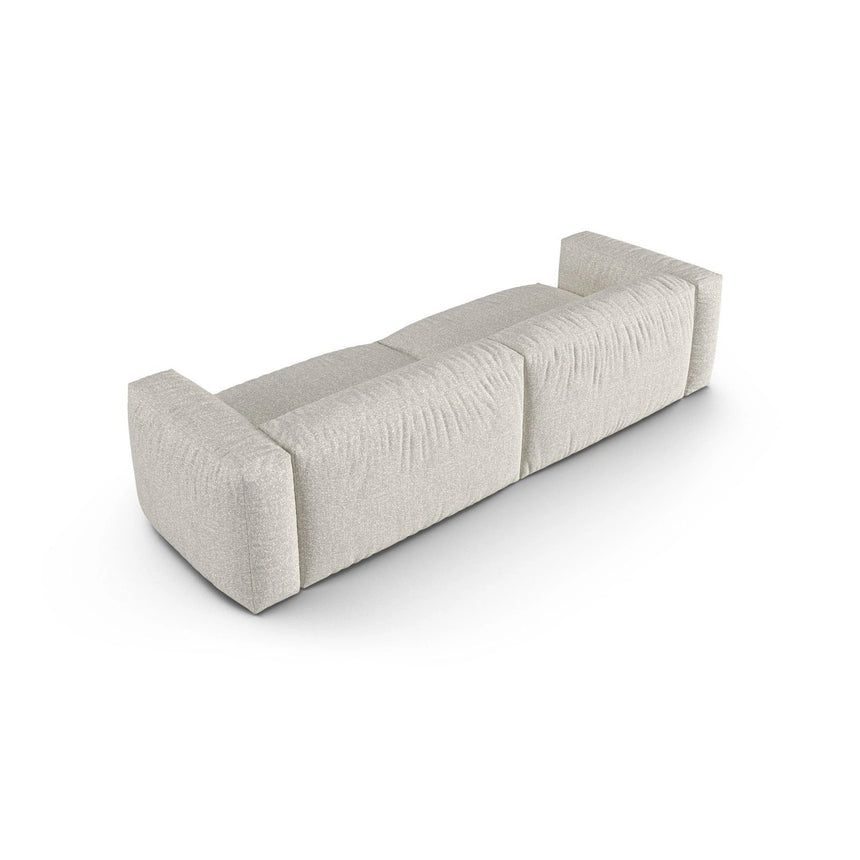 Martina 4-Sitzer Sofa, Sitztiefe 90 cm, aus Boucle in Grau Beige meliert (Monet Pearl), 320x120 cm von Micadoni – Bild 4