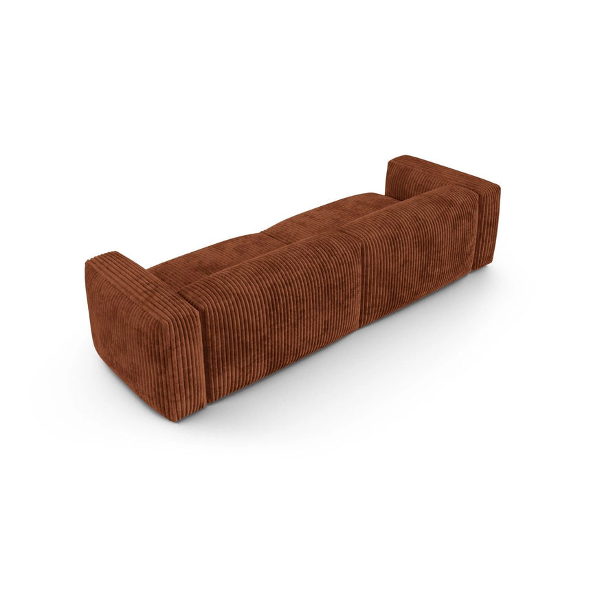 Martina 4-Sitzer Sofa, Sitztiefe 90 cm, aus Cord in Brick (Tilia 52), 320x120 cm von Micadoni – Bild 4