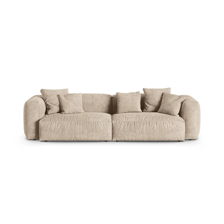 Martina 4-Sitzer Sofa, Sitztiefe 90 cm, aus Samt, Cord, Boucle oder Strukturstoff, 320x120 cm von Micadoni – Bild 1