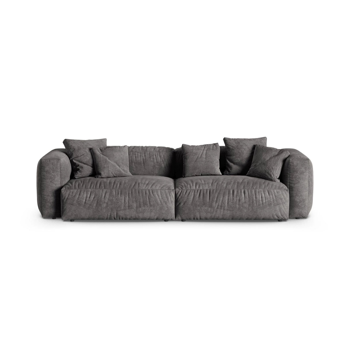 Martina 4-Sitzer Sofa, Sitztiefe 90 cm, aus Samt in Grau (Vogue 15), 320x120 cm von Micadoni – Bild 1