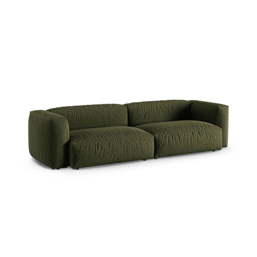 Martina 4-Sitzer Sofa, Sitztiefe 90 cm, aus Strukturierter Stoff in Grün (Boston Forest), 320x120 cm von Micadoni – Bild 3