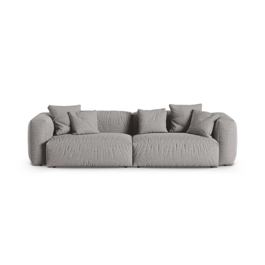 Martina 4-Sitzer Sofa, Sitztiefe 90 cm, aus Strukturierter Stoff in Hellgrau (Boston Light Grey), 320x120 cm von Micadoni – Bild 1