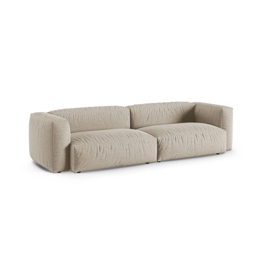 Martina 4-Sitzer Sofa, Sitztiefe 90 cm, aus Strukturierter Stoff in Leichtes Beige (Boston Toffee), 320x120 cm von Micadoni – Bild 3