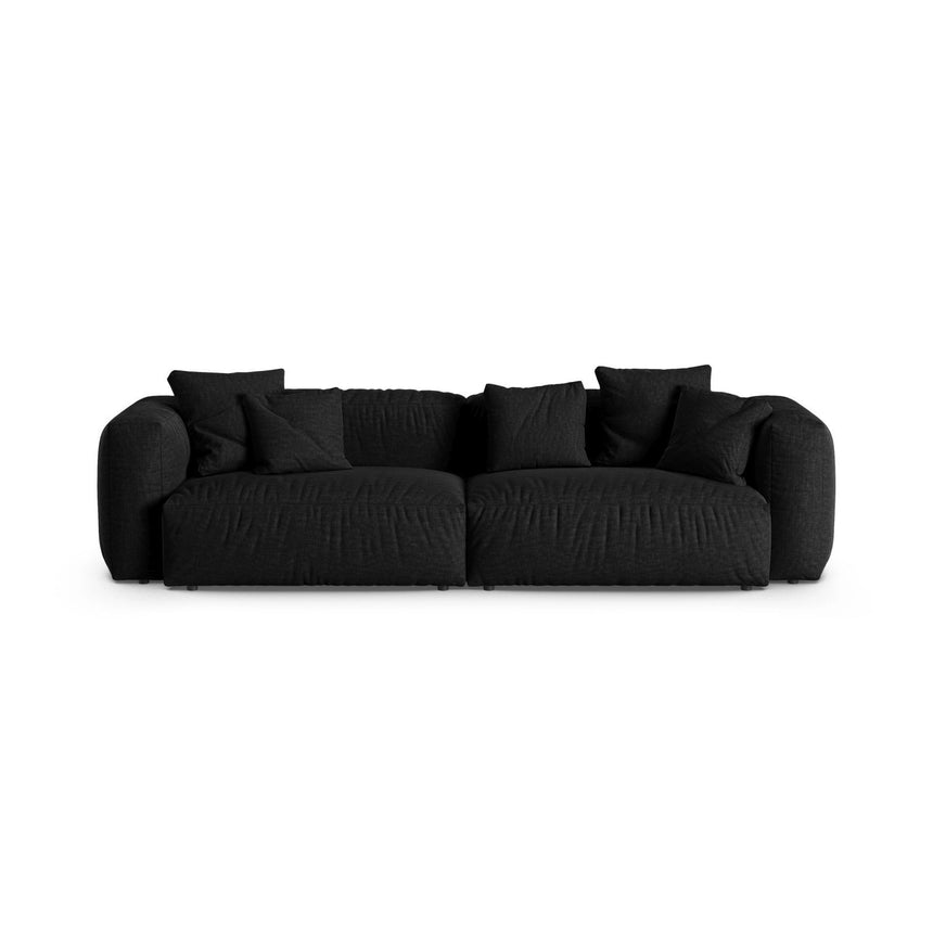 Martina 4-Sitzer Sofa, Sitztiefe 90 cm, aus Strukturierter Stoff in Schwarz (Boston Black), 320x120 cm von Micadoni – Bild 1