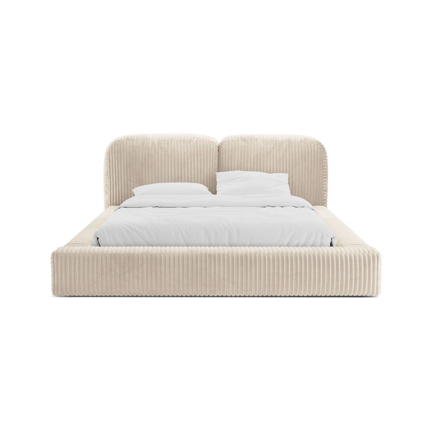 Martina Bett mit Doppelkopfteil und Stauraum aus Cord in Leichtes Beige (Tilia 03), 160x200 cm von Micadoni – Bild 5