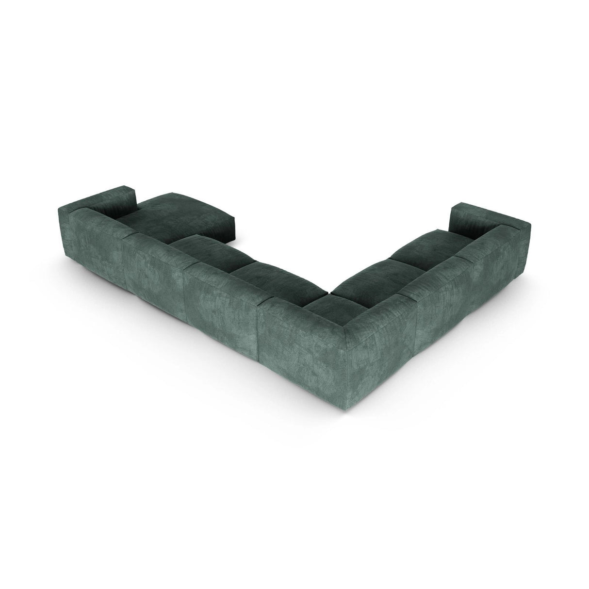Martina Modulares Panoramasofa, Linke Seite, Sitztiefe 90 cm, aus Samt in Petrol (Vogue 12), 420x330 cm von Micadoni – Bild 5