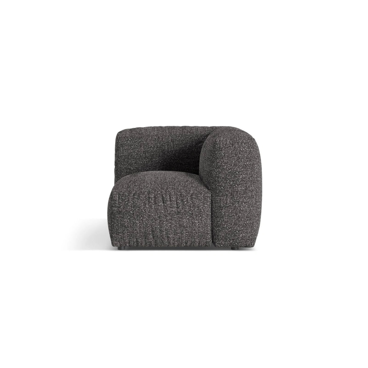 Martina Modulares Sofa Sitzelement, Linke Seite, Sitztiefe 76 cm, aus Boucle in Anthrazit (Monet Anthracite), 106x106 cm von Micadoni – Bild 1