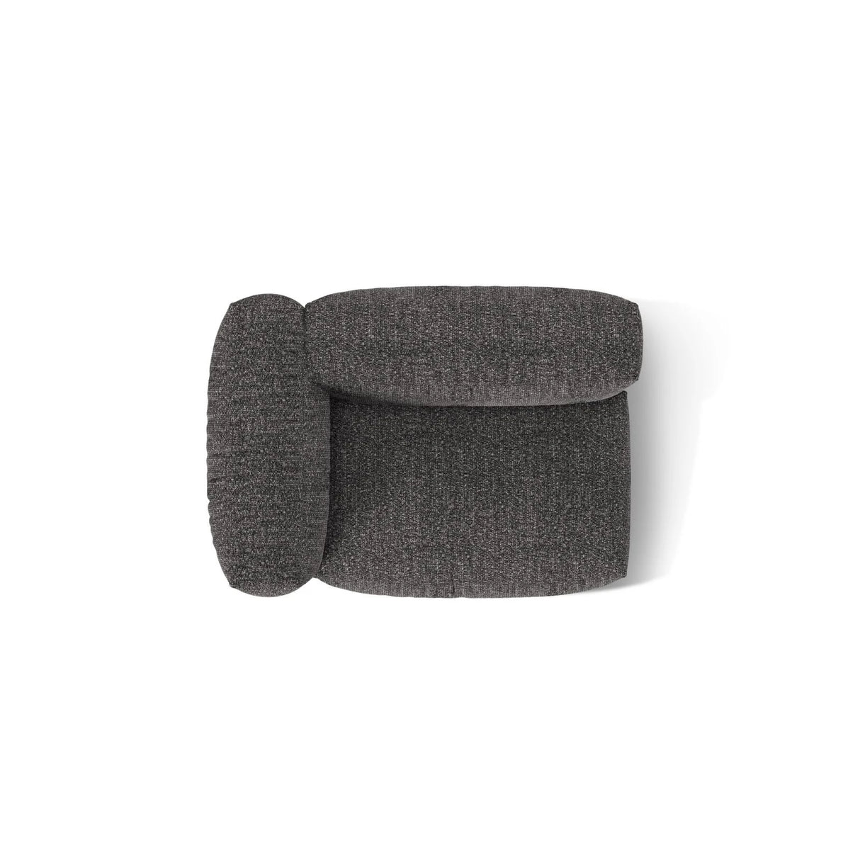 Martina Modulares Sofa Sitzelement, Linke Seite, Sitztiefe 76 cm, aus Boucle in Anthrazit (Monet Anthracite), 120x106 cm von Micadoni – Bild 5