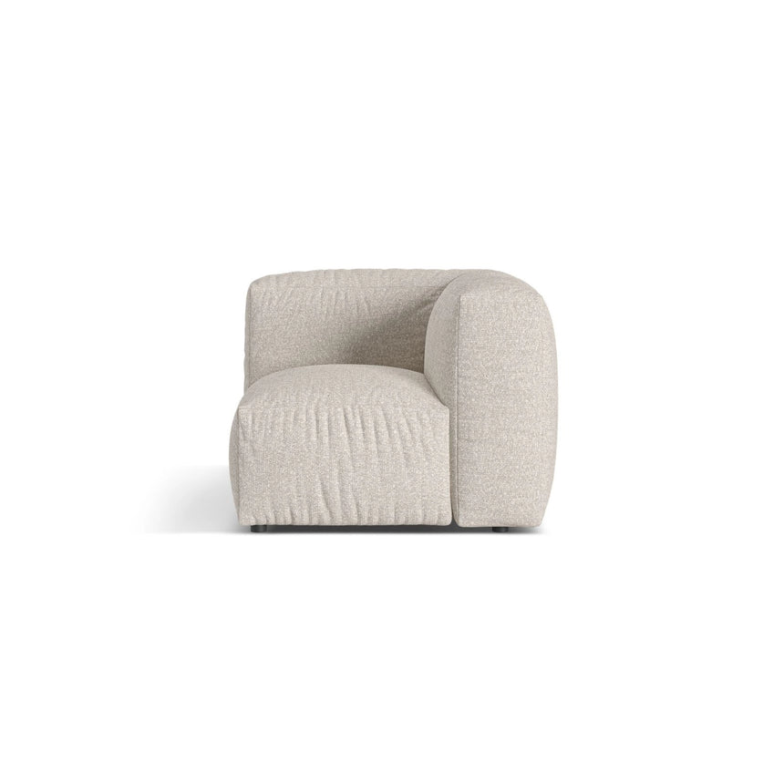 Martina Modulares Sofa Sitzelement, Linke Seite, Sitztiefe 76 cm, aus Boucle in Beige (Monet Sand), 106x106 cm von Micadoni – Bild 1