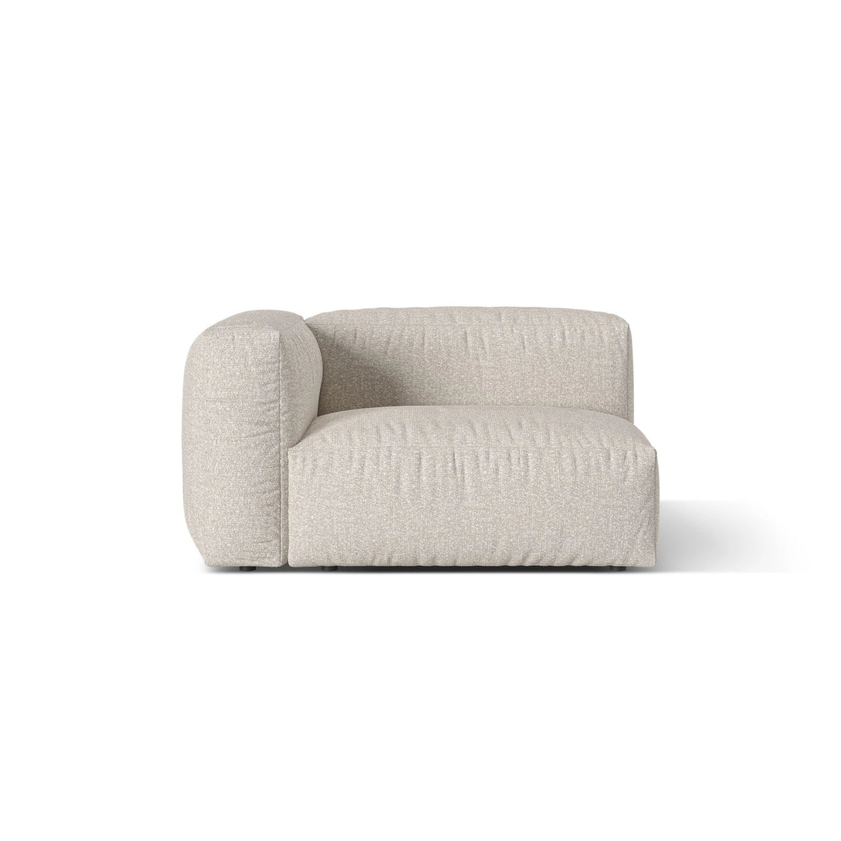 Martina Modulares Sofa Sitzelement, Linke Seite, Sitztiefe 76 cm, aus Boucle in Beige (Monet Sand), 120x106 cm von Micadoni – Bild 1