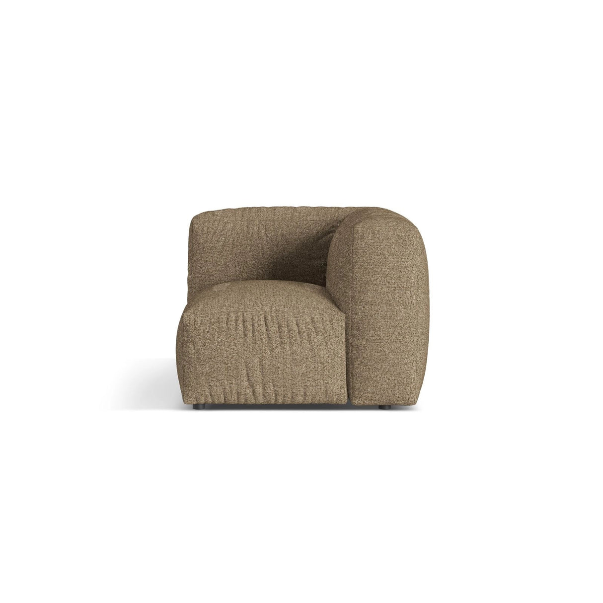 Martina Modulares Sofa Sitzelement, Linke Seite, Sitztiefe 76 cm, aus Boucle in Cappuccino (Monet Cappucino), 106x106 cm von Micadoni – Bild 1